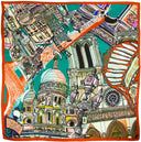 Wool and Silk Square 120, Paris – Orange