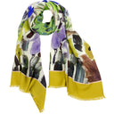 Thuy’s "Artist’s Garden" Wool and Silk Scarf (46x180) – Yellow