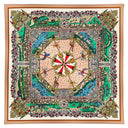 Carré en laine et soie 120 Un Dimanche au Parc – Beige