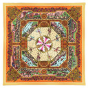 Carré en laine et soie 120 Un Dimanche au Parc – Orange