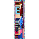 Echarpe en laine et soie 46x180 Quartier Cubain de l’Artiste Anne du Planty – Fuchsia
