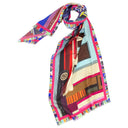 Echarpe en laine et soie 46x180 Quartier Cubain de l’Artiste Anne du Planty – Fuchsia