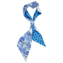 Bandeau de soie 13x140, Quotidien et Gros Pois – Bleu Marine