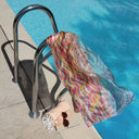 Echarpe en soie 33x140, pongé de soie La Baie des Surfeurs – Rose