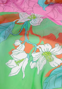 Echarpe en soie 43x140, mousseline de soie Guirlande Florale – Orange