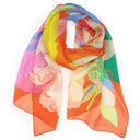 Echarpe en soie 43x140, mousseline de soie Floralia – Orange