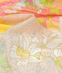 Echarpe en coton et soie 67x180 Florale – Rose Jaune