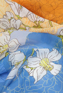 Echarpe en coton et soie 67x180 Florale – Ciel Kaki