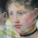 Carré de soie 90, Mary Cassatt The Loge – Roulotté Blanc