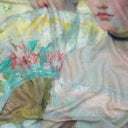Carré en laine et soie 120 Mary Cassatt La loge – Bleu
