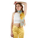 Echarpe en soie 43x140, mousseline de soie Signac La Bouée – Jaune