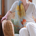 Echarpe en soie 43x140, mousseline de soie Signac La Bouée – Jaune