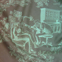Carré en laine et soie 120 Modern Jouy – Vert