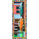 Echarpe en laine et soie 67x180 Carros Americanos de l’artiste Anne du Planty – Orange