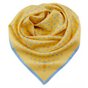 Carré de soie 67, Pois – Jaune Bleu