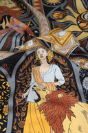 Carré de soie 90, Tarot de Marseille – Noir