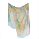 Echarpe en soie 43x140, mousseline de soie Morisot, Jeune Fille au Panier – Bleu