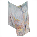 Echarpe en soie 43x140, mousseline de soie Signac, Pont des Arts – Bleu Ciel
