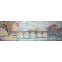 Echarpe en soie 43x140, mousseline de soie Signac, Pont des Arts – Bleu Ciel