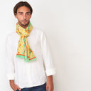 Echarpe en coton et soie 67x180 Color Mosaic – Jaune Vert