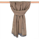 Echarpe en laine et soie 46x180 Imprimée Impact – Gris