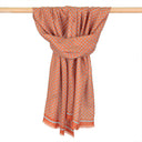 Echarpe en laine et soie 46x180 Imprimée Impact – Orange