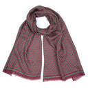 Echarpe en laine et soie 46x180 Imprimée Impact– Bordeaux
