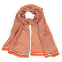 Echarpe en laine et soie 46x180 Imprimée Impact – Orange