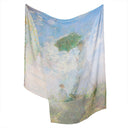 Echarpe en soie 67x180, mousseline de soie Monet La Promenade – Bleu Ciel