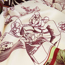 Carré de soie 120, Toile de Jouy Sport – Beige