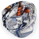 Carré de soie 120, Toile de Jouy Sport – Bleu