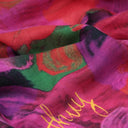 Wool and Silk Square 120, The Forest by the Artist Thuy – Fuchsia