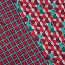 Bandeau de soie 13x140, Hexa/Structure – Rouge