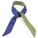 Lien en soie Ethnique/Mini Pois – Bleu
