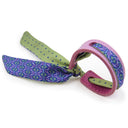 Bracelet Cuir et Lien en Ethnique/Mini Pois – Bleu