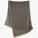 Echarpe en laine et soie 67x180 Dots and squares – Marron