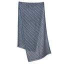 Echarpe en laine et soie 46x180 Ronds et carrés – Bleu