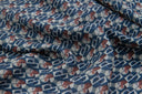 Echarpe en laine et soie 46x180 Ronds et carrés – Bleu