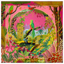 Carré de soie 90, Quetzal au jardin d’Eden de l’artiste Alain Thomas – Fuchsia