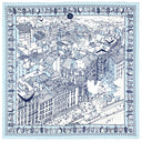 Carré de soie 67, Lyon Saint Vincent de l’Artiste Emilie Ettori – Bleu