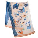 Echarpe en coton et soie 67x180 l’Envolée de l’artiste Roxane Campoy – Orange