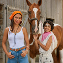 Carré en coton et soie 67 Bandana – Rose