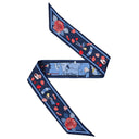 Bandeau de soie 6x86, la rose du petit prince – Bleu Marine