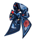 Bandeau de soie 6x86, la rose du petit prince – Bleu Marine