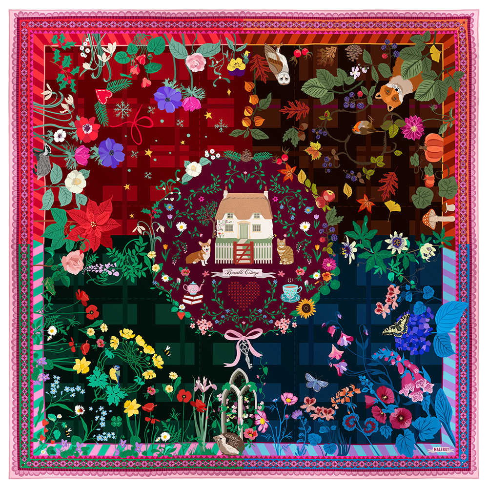 Silk Square 120, Cottage – Pink 
