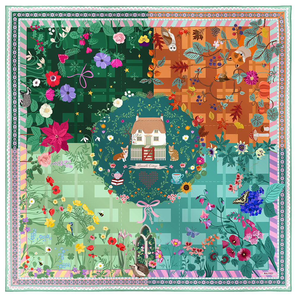 Silk Square 120, Cottage  – Green