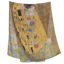 Echarpe en laine et soie 67x180 Klimt, le baiser – Beige
