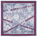 Carré de soie 67, Toile de Jouy Sport – Bleu