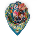Silk Square 67, The Haberdashery by artist Victoria Ball – Blue