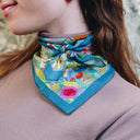 Silk Square 67, The Haberdashery by artist Victoria Ball – Blue